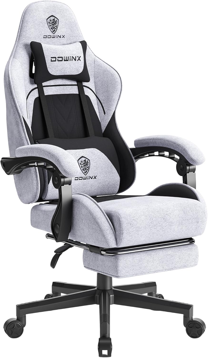chaise gaming pas cher Dowinx style grisé avec repose-pieds